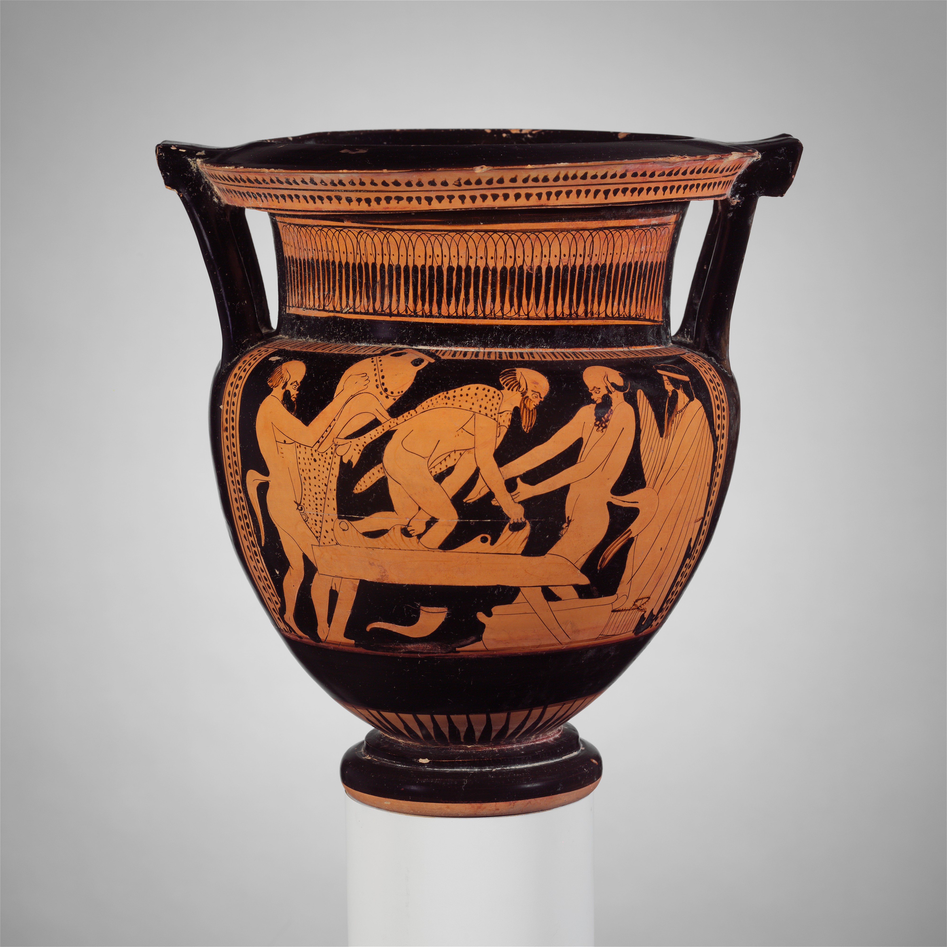 Terracotta column-krater (bowl for mixing wine and water)