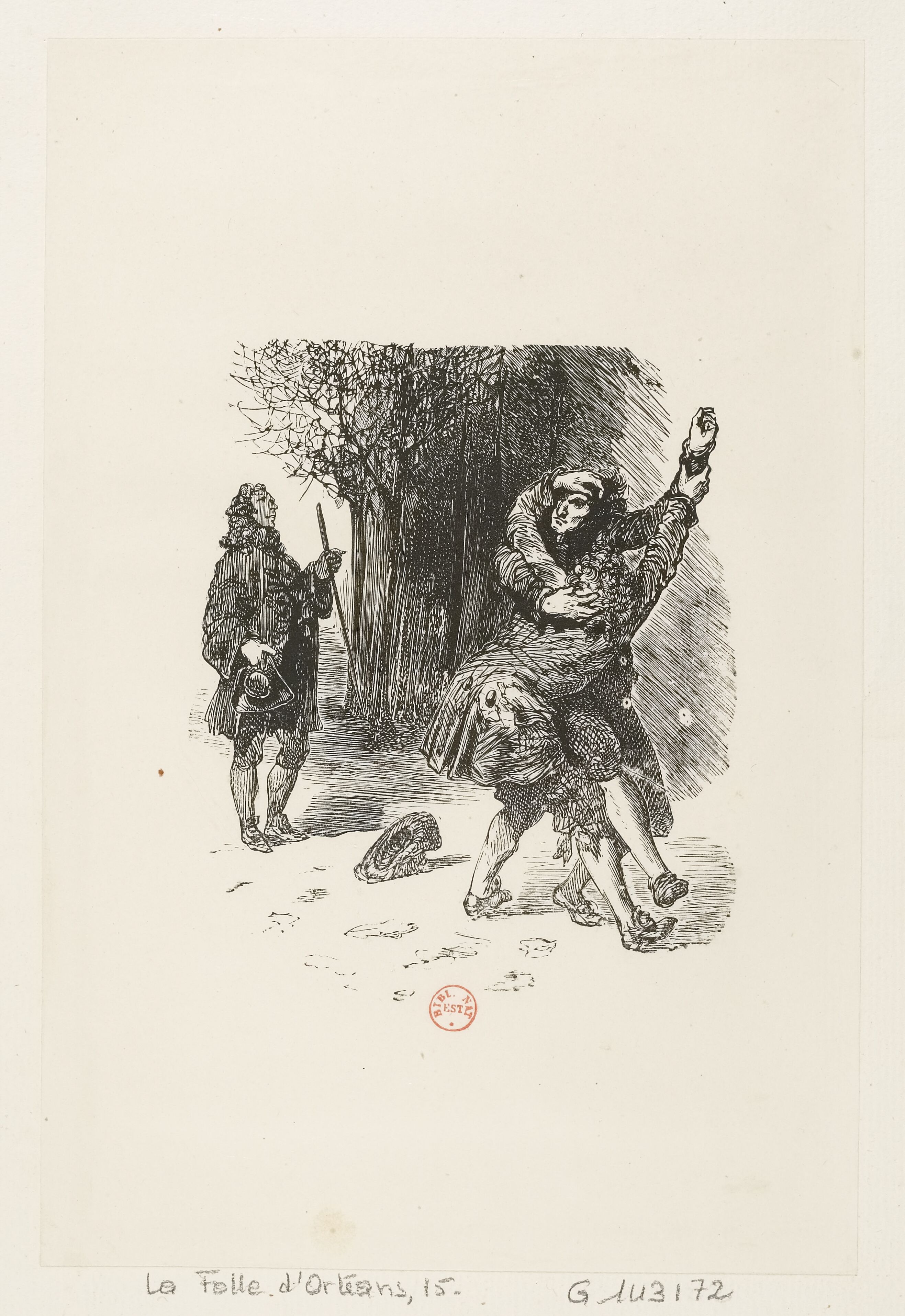 (Vignette, fumé pour l'illustration de - Lacroix, Paul, "Oeuvres illustrées du bibliophile Jacob", "La folle d'Orléans, histoire du temps de Louis XIV, 1693") (Fumé) - Gustave Doré - btv1b103204872.jpg