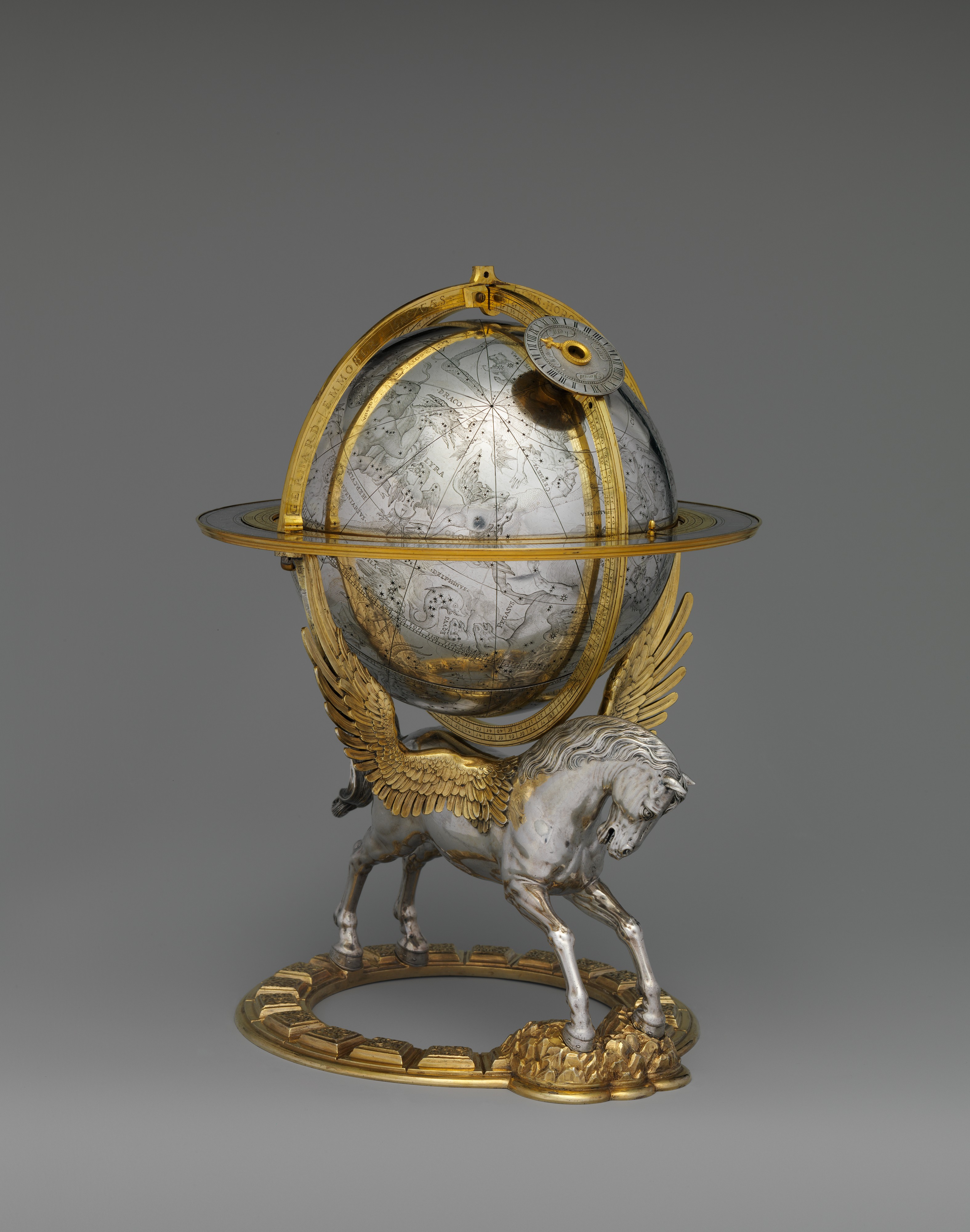 Celestial globe with clockwork