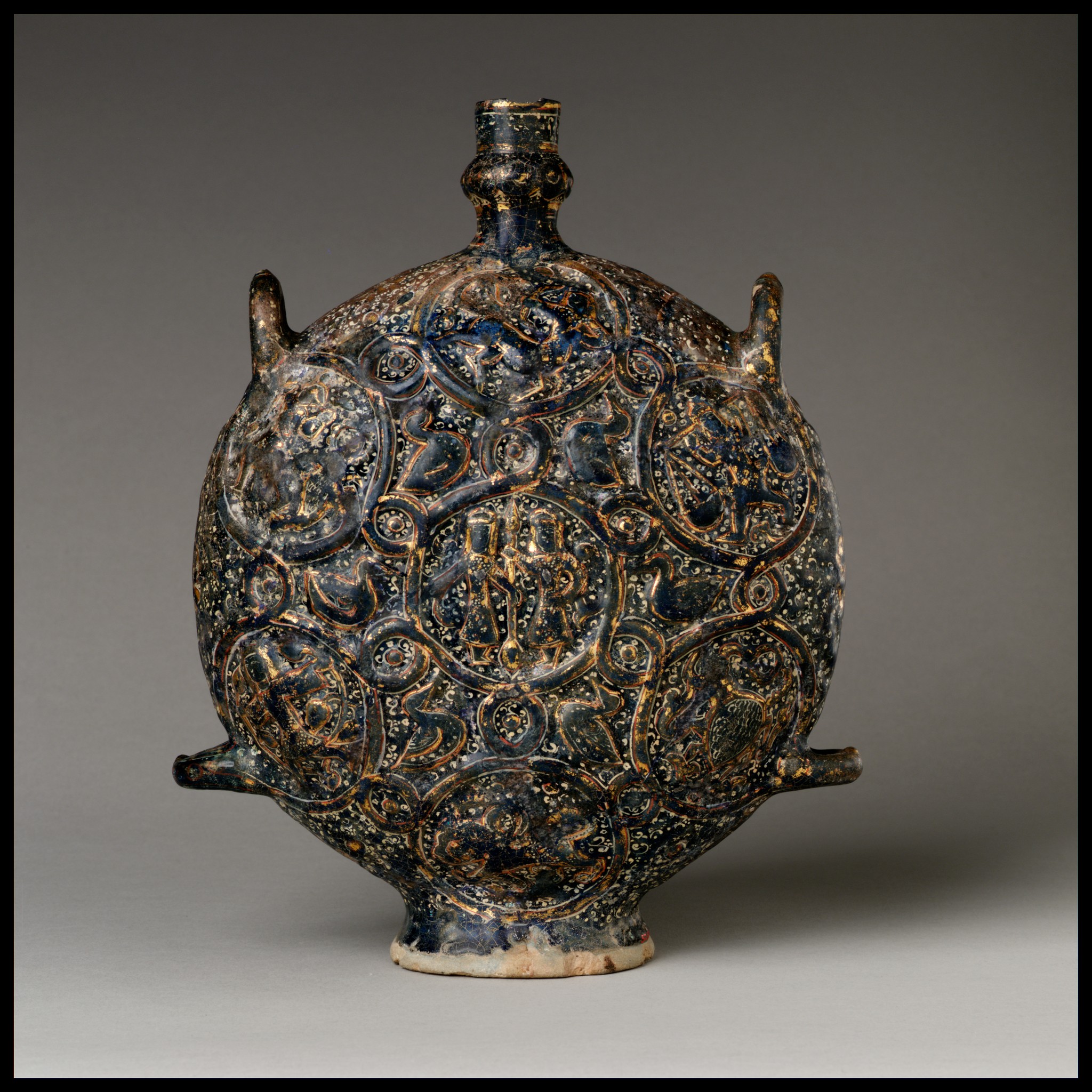 Flask with Zodiac Medallions